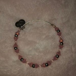Alex & Ani Silver Bracelet with Pink Beads